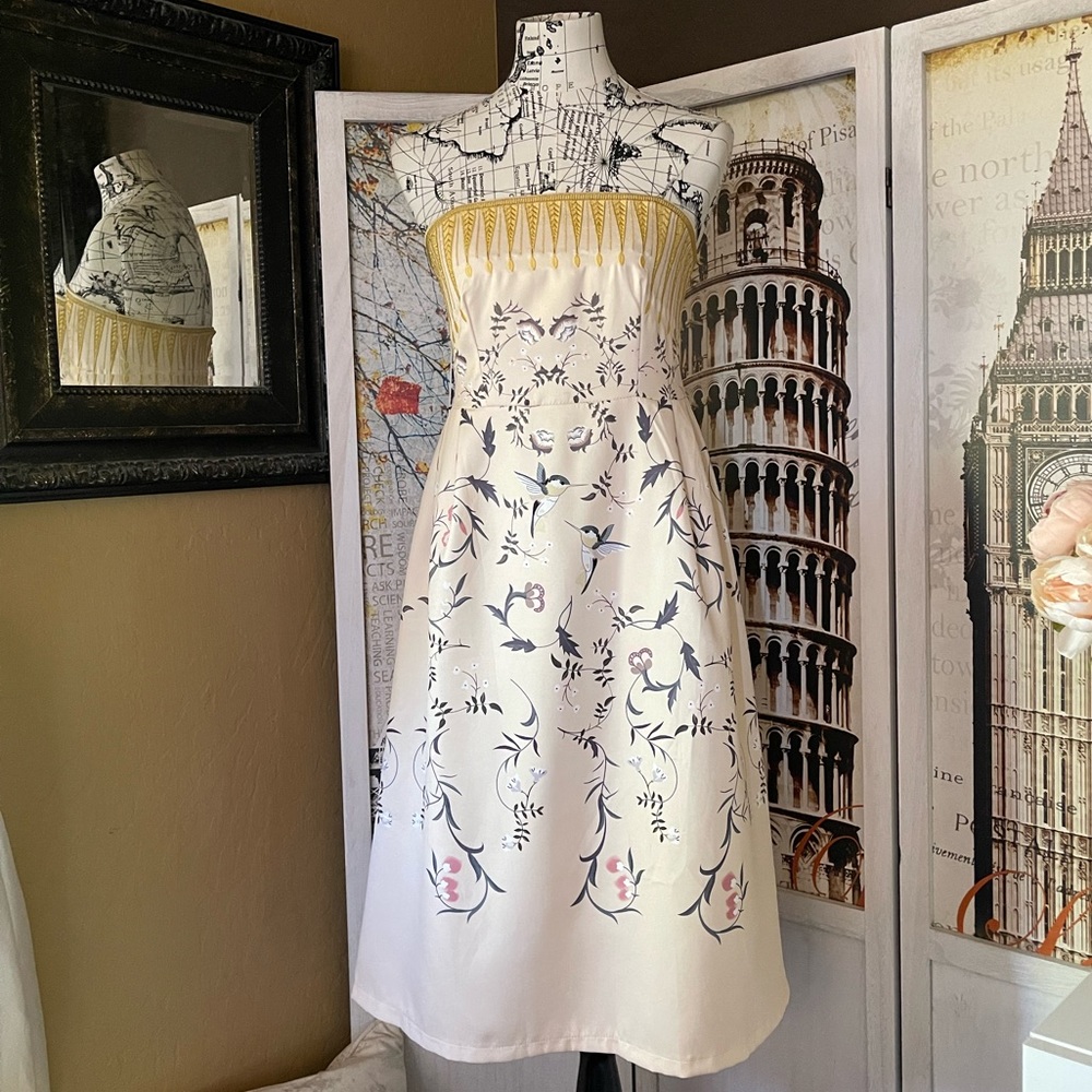 Żü Designer Botanics Runway Embroidered Top Party Midi Stitch Dress, 5⭐️Midi - Picture 7 of 13